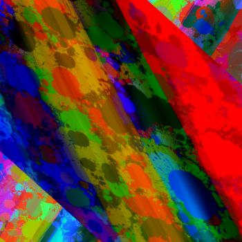 Digitale Kunst mit dem Titel "Divided Color Rain" von Keep Magic, Original-Kunstwerk, Digitale Malerei Auf Keilrahmen aus Ho…