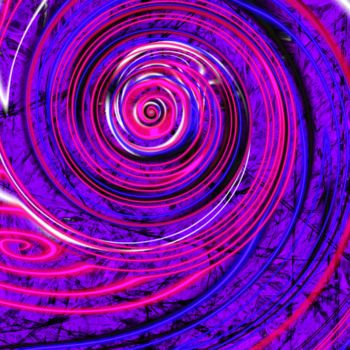 Digitale Kunst mit dem Titel "Funnel on Violett" von Keep Magic, Original-Kunstwerk, Digitale Malerei Auf Keilrahmen aus Hol…