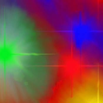 "Rays in Colors" başlıklı Dijital Sanat Keep Magic tarafından, Orijinal sanat, Dijital Resim Ahşap Sedye çerçevesi üzerine m…