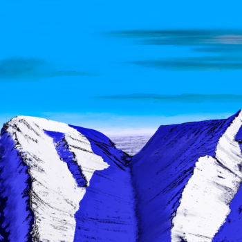 Digitale Kunst mit dem Titel "Ice Desert Mountains" von Keep Magic, Original-Kunstwerk, Digitale Malerei