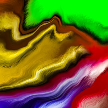 Digital Arts titled "Abstract Nr. 14" by Keep Magic, Original Artwork, Digital Painting Mounted on Wood Stretcher frame