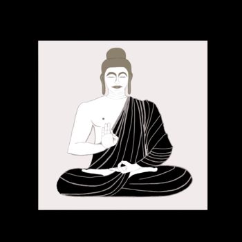 Digitale Kunst mit dem Titel "Buddha" von Keep Magic, Original-Kunstwerk, Digitale Malerei