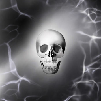 Digitale Kunst mit dem Titel "Only Skull" von Keep Magic, Original-Kunstwerk, Digitale Malerei