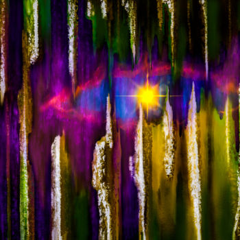 Digital Arts titled "In the Cave" by Keep Magic, Original Artwork, Digital Painting Mounted on Wood Stretcher frame