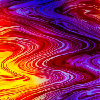 Digitale Kunst mit dem Titel "Fluid Ways of Fire" von Keep Magic, Original-Kunstwerk, Digitale Malerei Auf Keilrahmen aus Ho…