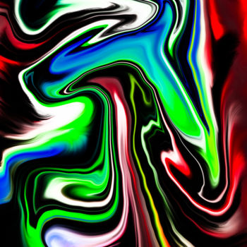 Digital Arts titled "The Angry Skunk" by Keep Magic, Original Artwork, Digital Painting Mounted on Wood Stretcher frame