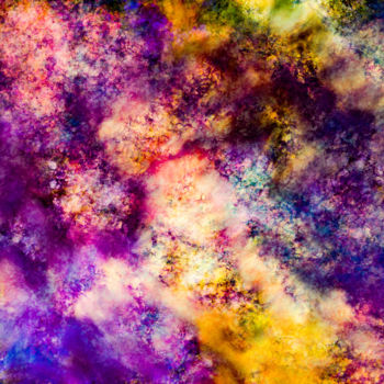 数字艺术 标题为“Marbled Clouds” 由Keep Magic, 原创艺术品, 数字油画 安装在木质担架架上