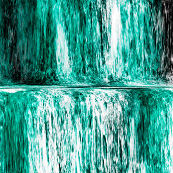 Digitale Kunst mit dem Titel "Green Waterfall" von Keep Magic, Original-Kunstwerk, Digitale Malerei