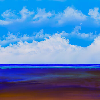 Digitale Kunst mit dem Titel ""Stimmung am Strand"" von Keep Magic, Original-Kunstwerk, Digitale Malerei Auf Keilrahmen aus…