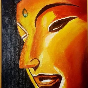 Painting titled "The Great Buddha" by K3, Original Artwork, Acrylic