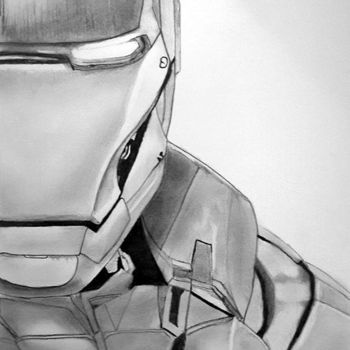Disegno intitolato "Iron Man - Marvel" da K3, Opera d'arte originale, Grafite