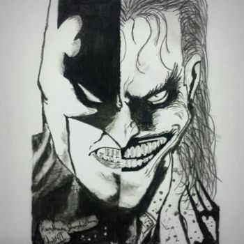 Disegno intitolato "Batman vs Joker" da K3, Opera d'arte originale, Carbone
