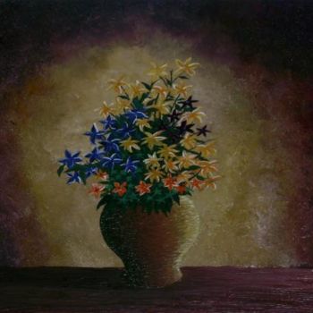 제목이 "Flower Vase"인 미술작품 Kehinde Aderinto로, 원작, 기름