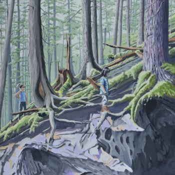 Painting titled "Old-growth forest o…" by Keith Boggs, Original Artwork, Oil