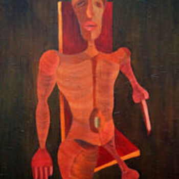 Painting titled "Body in a chair" by Kej, Original Artwork
