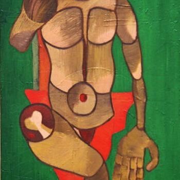 Peinture intitulée "Laso fragment totem" par Kej, Œuvre d'art originale