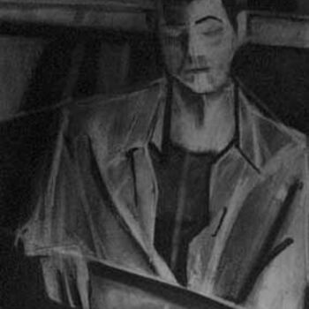 Drawing titled "Seated Woman II" by Kel Clarke, Original Artwork, Charcoal