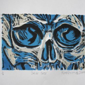 印花与版画 标题为“Skull Face” 由Nick Kelleher, 原创艺术品