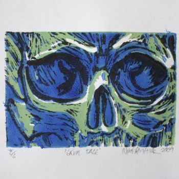 Impressões e gravuras intitulada "Skull Face" por Nick Kelleher, Obras de arte originais