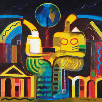 Картина под названием "Black box of Africa" - Martin Kellenberger, Подлинное произведение искусства, Акрил
