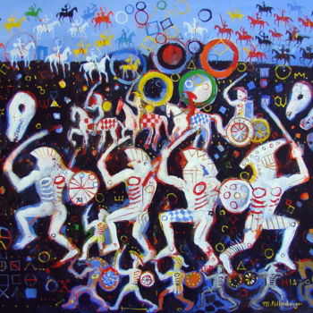 Pintura titulada "Olympic dance" por Martin Kellenberger, Obra de arte original, Acrílico