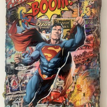 Collages titled "Superman Action 100…" by Kellnington, Original Artwork, Wax