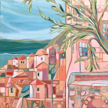 "Monemvasia" başlıklı Tablo Kelly Allison tarafından, Orijinal sanat, Akrilik Ahşap Sedye çerçevesi üzerine monte edilmiş