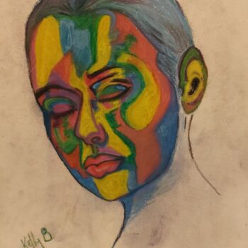 Peinture intitulée "Pastel Multicolor 2" par Kelly Brun, Œuvre d'art originale, Pastel