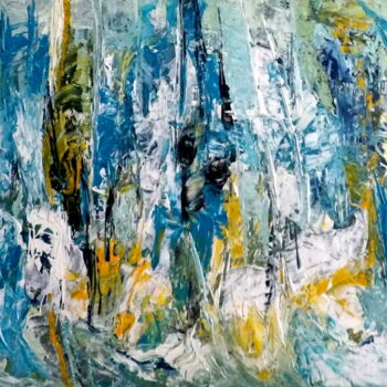 Painting titled "abstrait6 "Atmosphè…" by Kelly Mathieu, Original Artwork, Acrylic