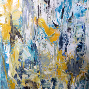 Pittura intitolato "abstrait9 " Ville s…" da Kelly Mathieu, Opera d'arte originale, Acrilico