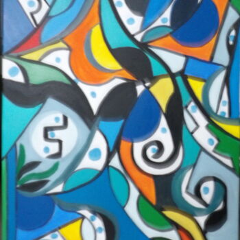 Painting titled "Zenart5" by Kelly Mathieu, Original Artwork, Acrylic