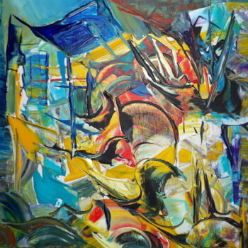 Schilderij getiteld "Abstract painting.1C" door Kelly Mathieu, Origineel Kunstwerk, Acryl