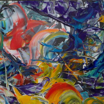 Pittura intitolato "Abstract landscape.2" da Kelly Mathieu, Opera d'arte originale, Acrilico