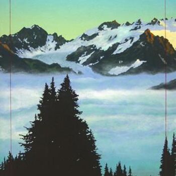 Schilderij getiteld "Montagne" door Kempfi, Origineel Kunstwerk