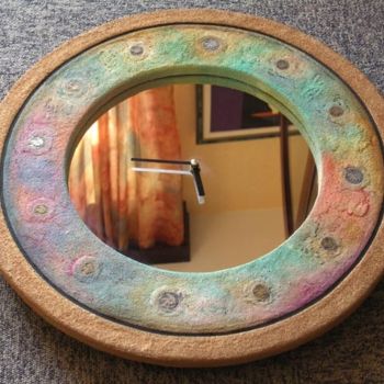 Peinture intitulée "Horloge miroir" par Kempfi, Œuvre d'art originale, Huile
