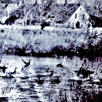 Fotografía titulada "Ducks in an Eastpor…" por Ken Lerner, Obra de arte original, Fotografía digital