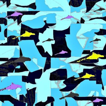 Photographie intitulée "Sharks 1a2" par Ken Lerner, Œuvre d'art originale, Photographie numérique
