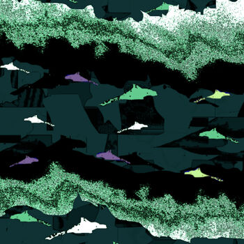 Fotografia zatytułowany „Sharks Everywhere 1c” autorstwa Ken Lerner, Oryginalna praca, Fotografia cyfrowa