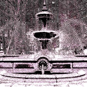 Fotografia intitolato "Fountain at City Ha…" da Ken Lerner, Opera d'arte originale, Fotografia digitale
