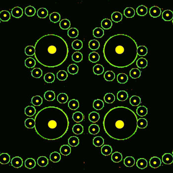 Photographie intitulée "Dotted Spirals 3b4c3" par Ken Lerner, Œuvre d'art originale, Photographie numérique