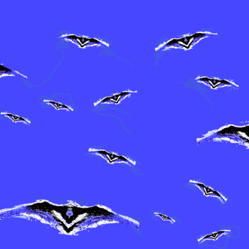 Photography titled "Bats 11d5 [Ice Wate…" by Ken Lerner, Original Artwork, Digital Photography