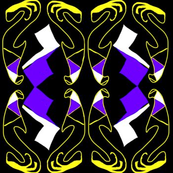Digitale Kunst mit dem Titel "Organic Symmetry 1b4" von Ken Lerner, Original-Kunstwerk, 2D digitale Arbeit