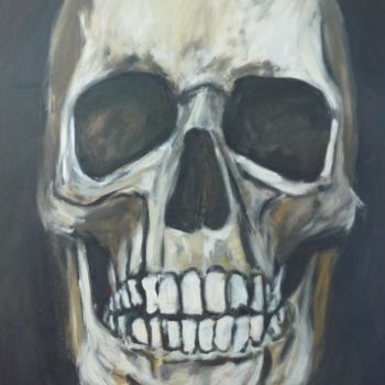 Painting titled "Big Skull" by Kendjy, Original Artwork, Oil