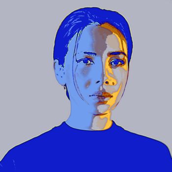 Arte digitale intitolato "Blue Woman" da Kendrick, Opera d'arte originale, Fotomontaggio