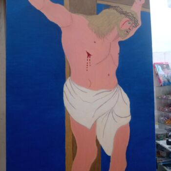 Peinture intitulée "crucificação de jes…" par Kenidy Oliveira, Œuvre d'art originale, Acrylique