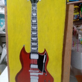 Painting titled "Guitarra" by Kenidy Oliveira, Original Artwork, Acrylic