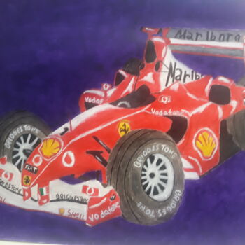 Pintura titulada "F1 Ferrari" por Kenidy Oliveira, Obra de arte original, Acrílico