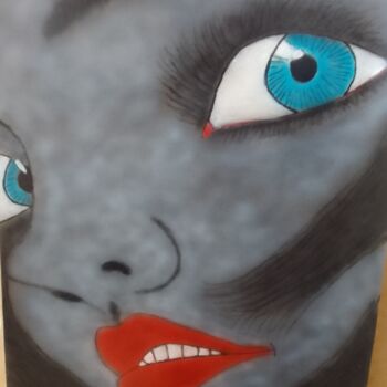 Pintura titulada "Olhares" por Kenidy Oliveira, Obra de arte original, Aerógrafo