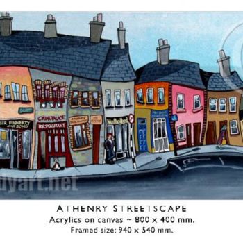Painting titled "Athenry Streetscape" by Francis Kennedy, Original Artwork