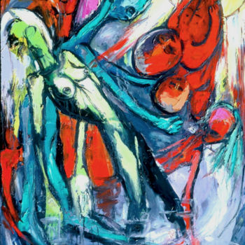 Картина под названием "1994-rythmic-merger…" - Kenneth Agnello, Подлинное произведение искусства